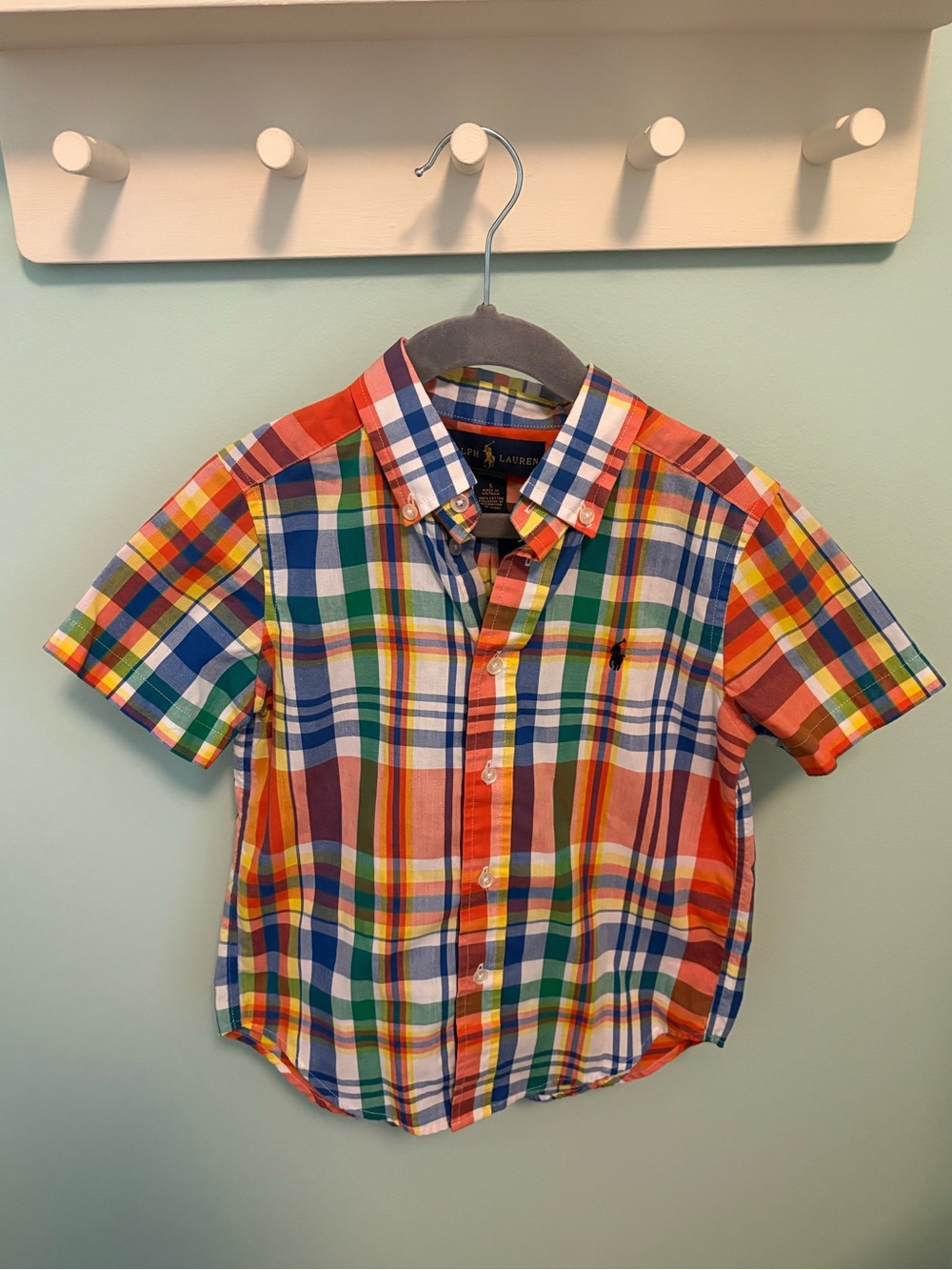 Ralph Lauren Multicolor Plaid Short-Sleeve Button-Down Shirt